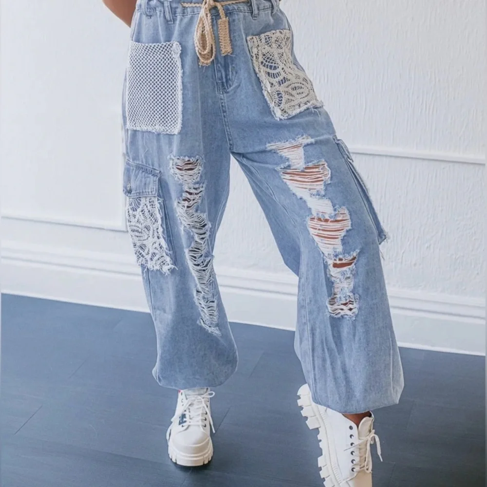 NEW! POL Kalispell Crochet Pockets 💕Sz. Large
Color: Denim - Picture 2 of 6